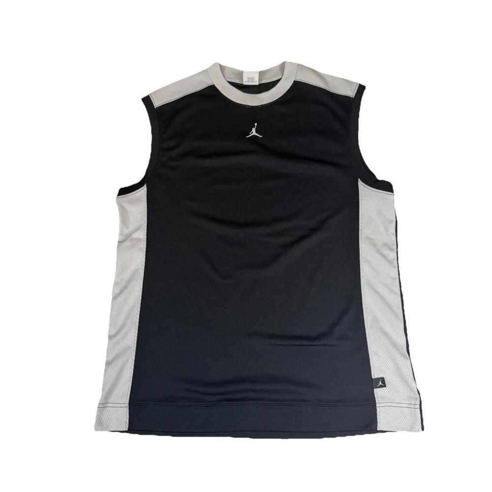 Jordan Jersey Black Solid Embroidered Logo Jumpman‎ Mesh Pullover Men’s Medium